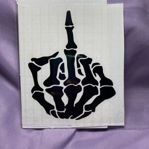 Skeleton Hand Black Sticker